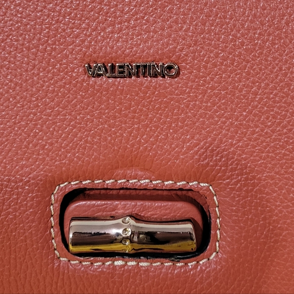 Authentic Valentino Mario Large Clutch shoulder leather bag crossbody Orange - Picture 5 of 17